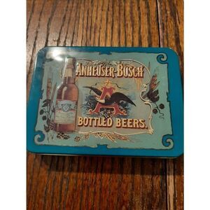 Vintage Anheuser- Busch Budweiser Two Decks Cards in Collectible Tin Beer Girl